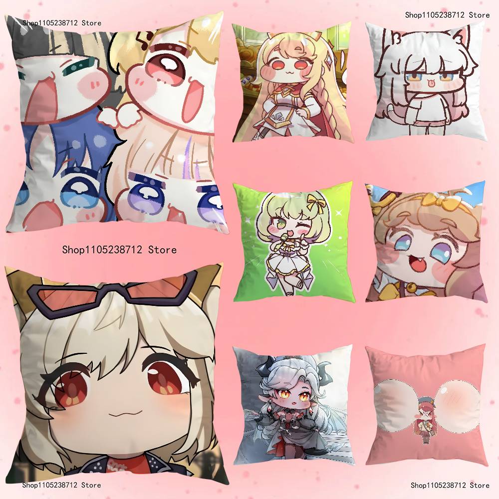 Cute Game TTrickcal Anime Pillow Case Antidustmite Pillowcase Invisible zipper silky short plush Sofa cushion cover