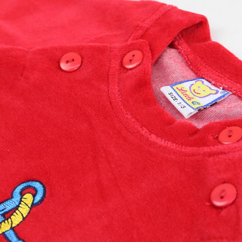 Футболка с длинным рукавом для мальчика и девочки, топы с круглым воротником, бархатная, зимняя, весенняя, толстая, теплая, на пуговицах, детская одежда, толстовка, одежда для младенцев