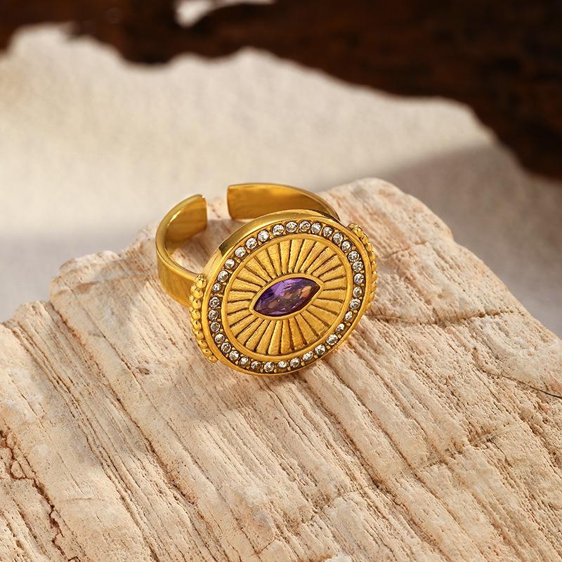 New Design Hot Sale Stainless Steel Ring 18K Gold Plated Exquisite Heart Ring Necklace Jewelry Ring