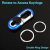 Giantree Автомобильный брелок для ключей, металлический автомобильный брелок с зажимом, персонализированный поясной автомобильный брелок, универсальный дизайн с двумя кольцами, синий, один размер