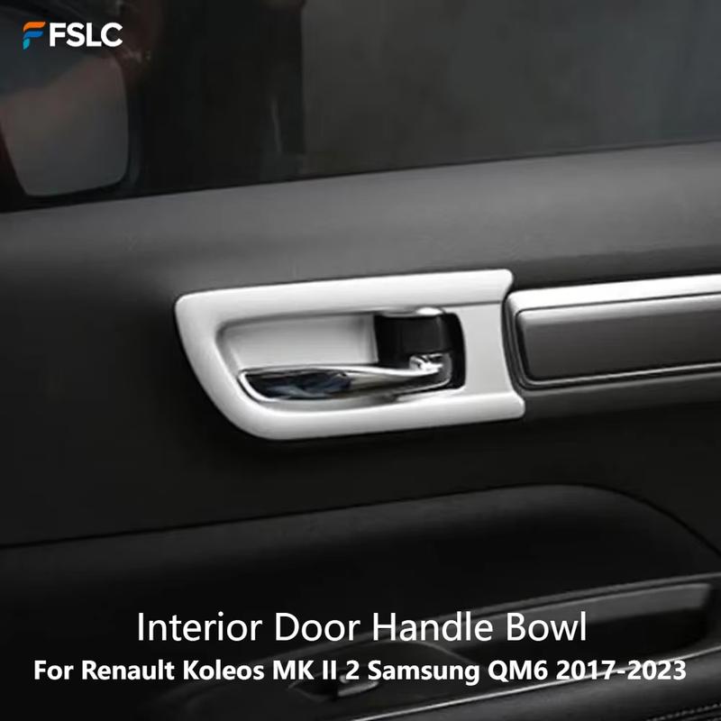 For Renault Koleos MK II 2 Samsung QM6 2017- Interior Door Handle Bowl Cover ABS Decoration Sticker 4Pcs