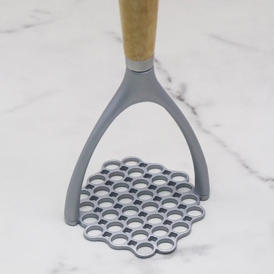 Пресс для картофеля из нержавеющей стали с деревянной ручкой, легкий нержавеющий кухонный инструмент для пюре из овощей, фруктов, фасоли