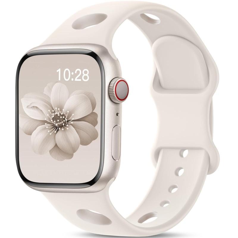 Breathable Strap For Apple Watch Band 40mm 44mm 46mm 45mm 49mm 41mm Silicone Correa Bracelet iWatch series 8 9 se 10 11 ultra2 3