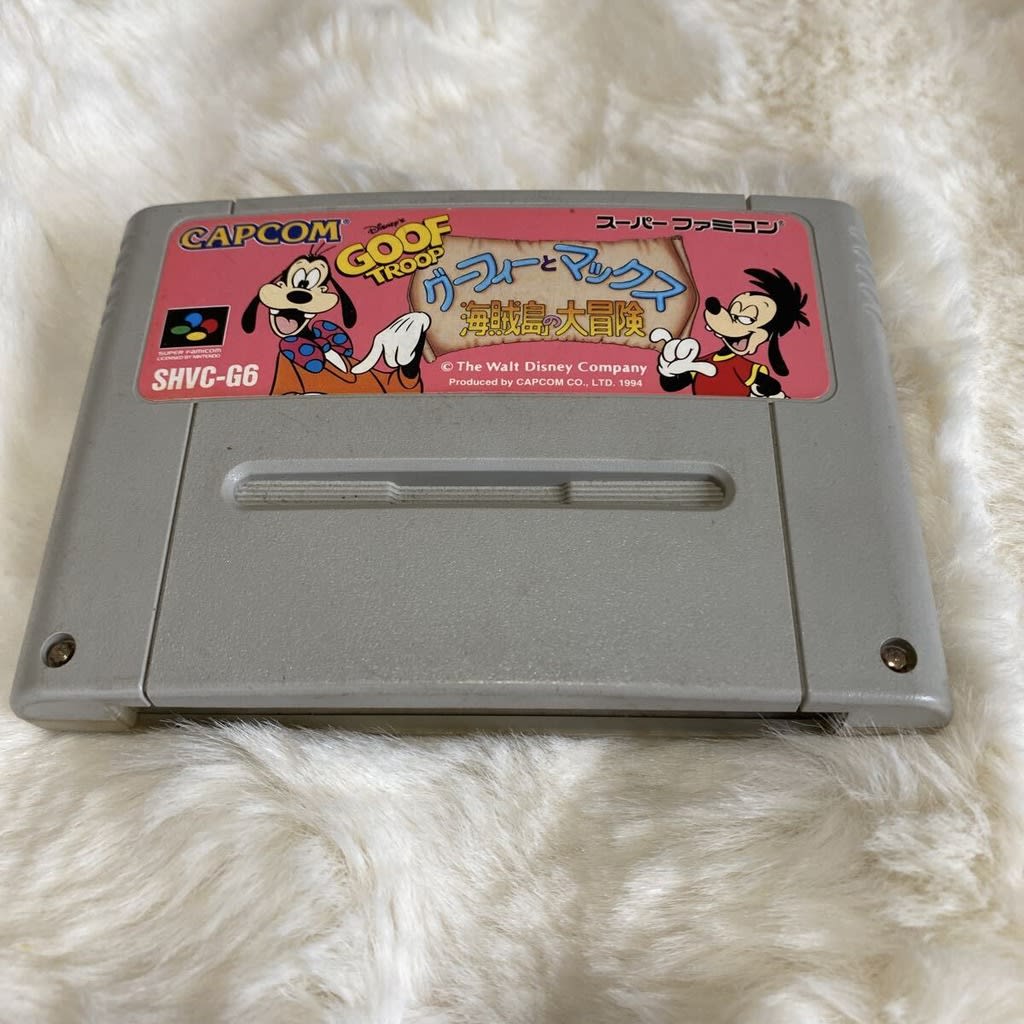 Used Goof Troop (Goofy to Max - Kaizoku Shima no Daibouken) SFC SNES Super Famicom SHVC-G6 tested working Nintendo Puzzle Capcom NTSC-J Super Nintendo