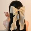 Mesh Barrette Bow Ribbon Hair Clips Sweet Gentle Girly Back Of Head Super Fairy Hairpins Advanced  Headwear Accessories