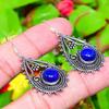 Lapis Lazuli Gemstone 925 Sterling Silver Gift Jewelry Earring 2.05"