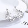 Design Sense Cold Wind Small Lock Fashion Zirconia Sparkling Classic Stud Earrings for Women Dazzling Female Elegant Accessories Timeless Jewelry