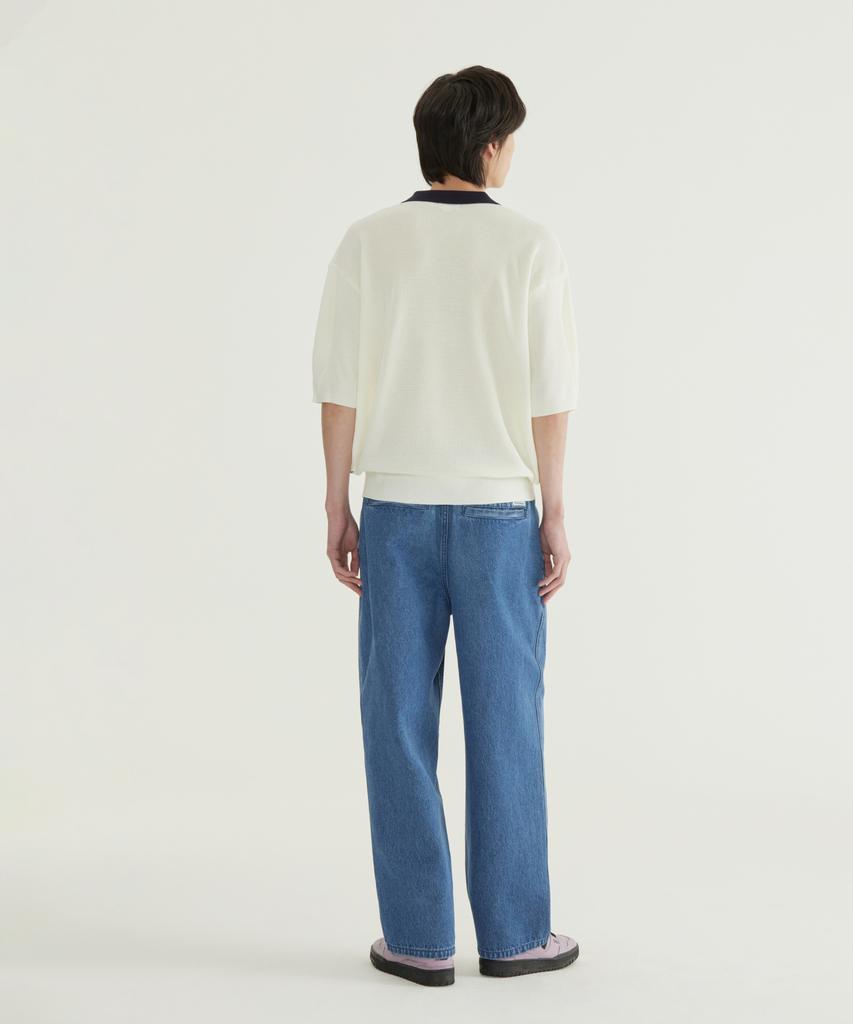 COVERNAT Open Collar Half Knit Orange