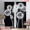 2pcs,2D Plane Printing Curtains Roller Blinds Ethereal Dandelions Polyester Fabric (without Rod) Versatile All Use for Bedroom,