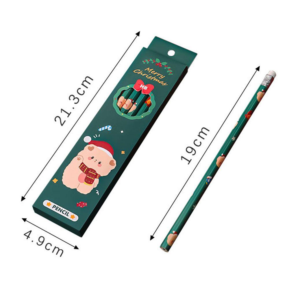 Supplies Xmas Drawing Sketch Pen Set with Eraser Wood Pencil Christmas Standard Pencil HB Pencils