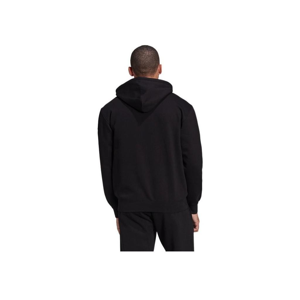 Adidas Originals Trefoil Logo Print Pullover Hoodie Long Sleeve Sweatshirt Men Tops Black HM2655