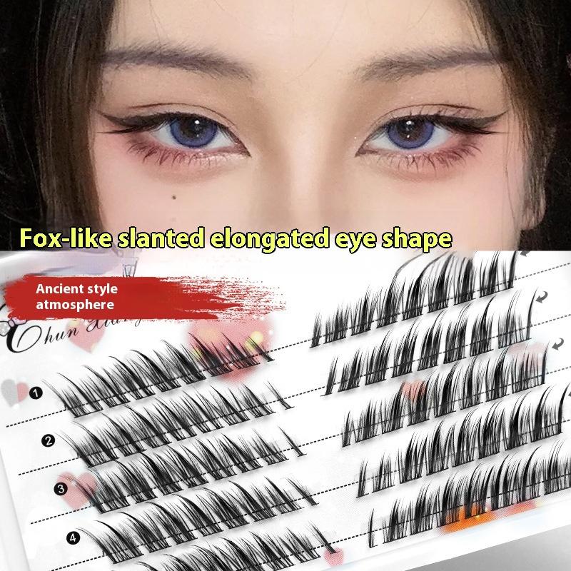 3/5/10 рядов 3D пушистые отдельные пучки для наращивания ресниц, сегментированные, натуральный эффект лисьего глаза, макияж, отдельные накладные ресницы