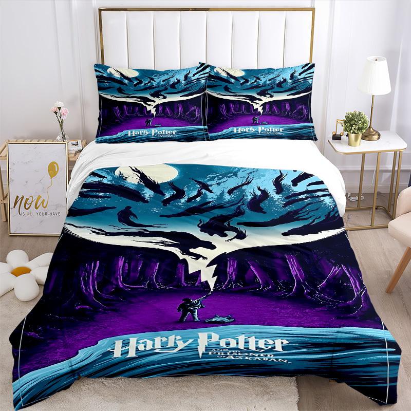 3pcs Harry Potter Duvet Cover Set - Machine Washable, Includes 1 Duvet Cover and 2 Pillowcases, No Core Included yy251022146