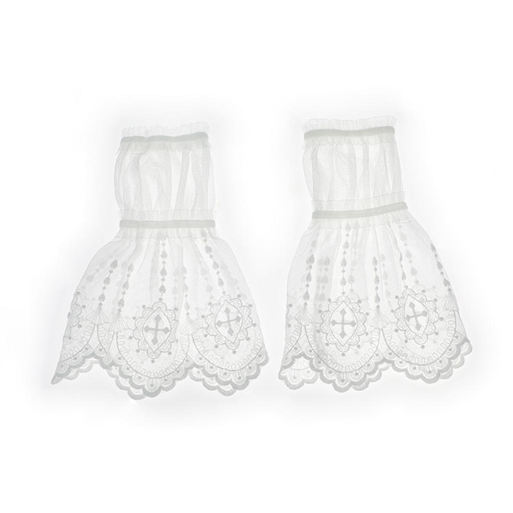 Elegant Lace Cuffs Decorative Sleeves for Female Teens Detachable Arm Cover Cuff Extension Trendy Clothing Accessories