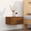 816854 vidaXL Wall-mounted Bedside Table Brown Oak 50x36x25 Cm