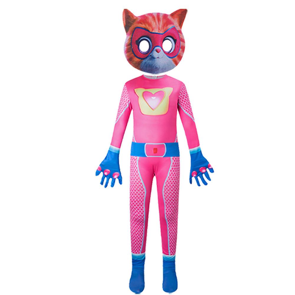Косплей Костюмы Супер Котят Аниме Комбинезон Головной убор Набор Сценический