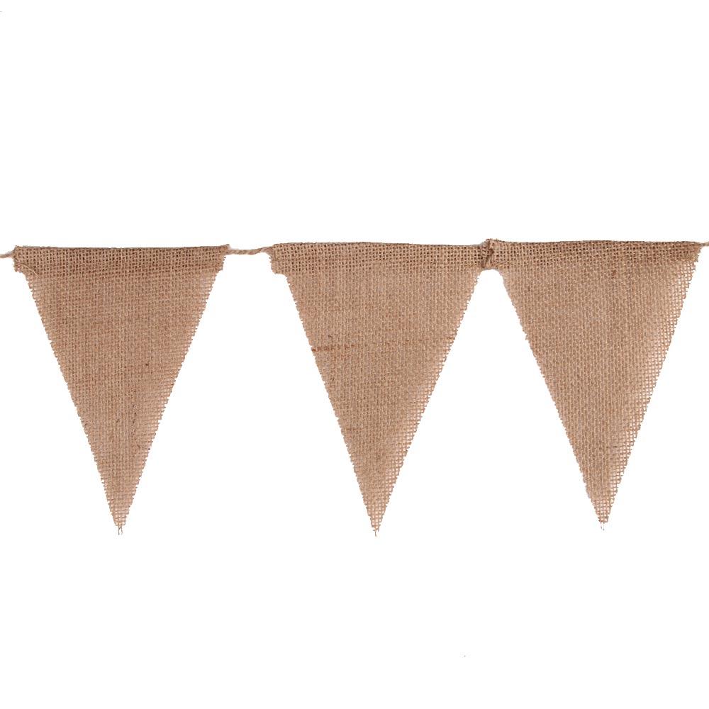13 Flags Vintage New Party Shabby Jute Rustic Wedding Chic Bunting Banner Hessian Lace Bunting