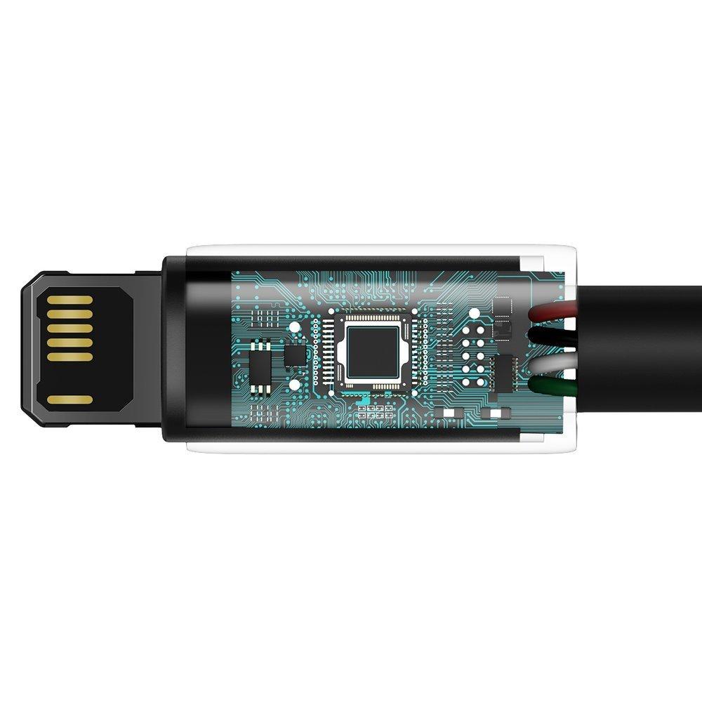 Strong braided cable USB Iphone Lightning 2.4 A 2 m black