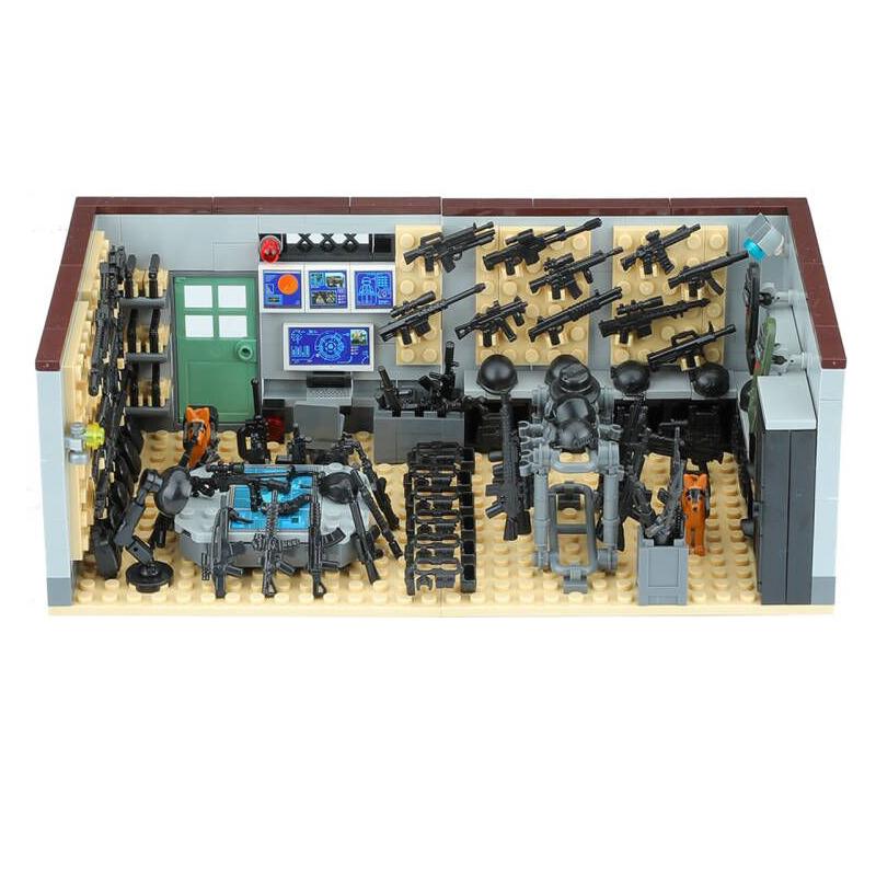 Высококачественный Moc Армейский стиль Высококачественное Оружие Высококачественное Оружейное хранилище Высококачественные Аксессуары Высококачественное Строительство Высококачественные Блоки Городская местность
