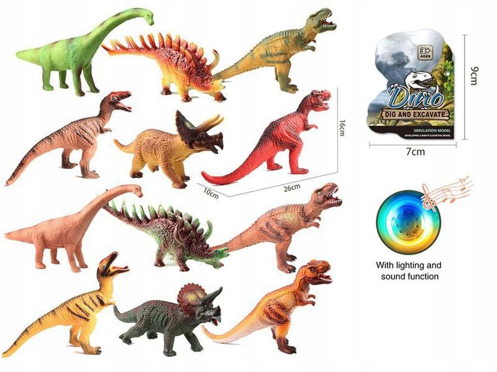 Dinosaur With Sound 26X16X10CM 12RODZ 0756