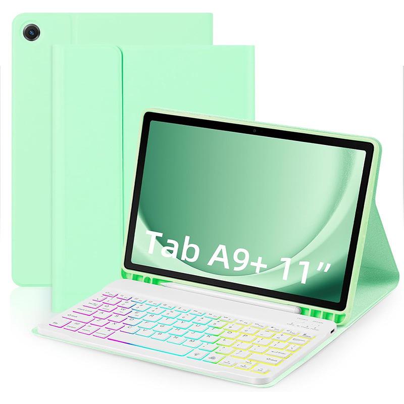 Совместимый чехол-клавиатура Bluetooth для Samsung A9 Plus X210/X216 с RGB-подсветкой клавиатуры A11 и защитной крышкой для мыши
