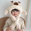 Movable Ears Kids Ear Protection Hat Funny Kids Winter Warm Hat Cute Capybara Hooded Scarf  Outdoor