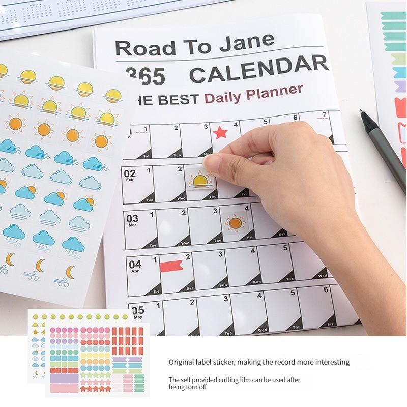 Calendar Wall 2026 New Yearly Daily Schedule Planner Sheet Paper 365 Day Plan Annual Hanging Planning Weekly Agenda Pad Month 12