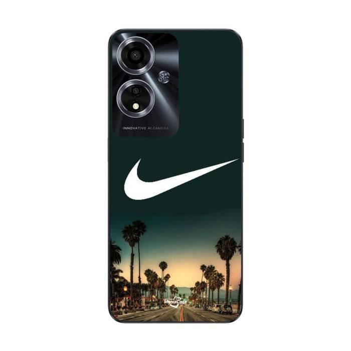 Coque pour Oppo A59 5G nike logo arrière-plan Palmiers de Californie la nuit Maniacase