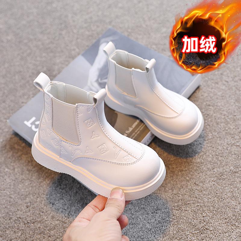 Модные универсальные новые черные одинарные ботинки в британском стиле детские короткие ботинки детские кожаные ботинки