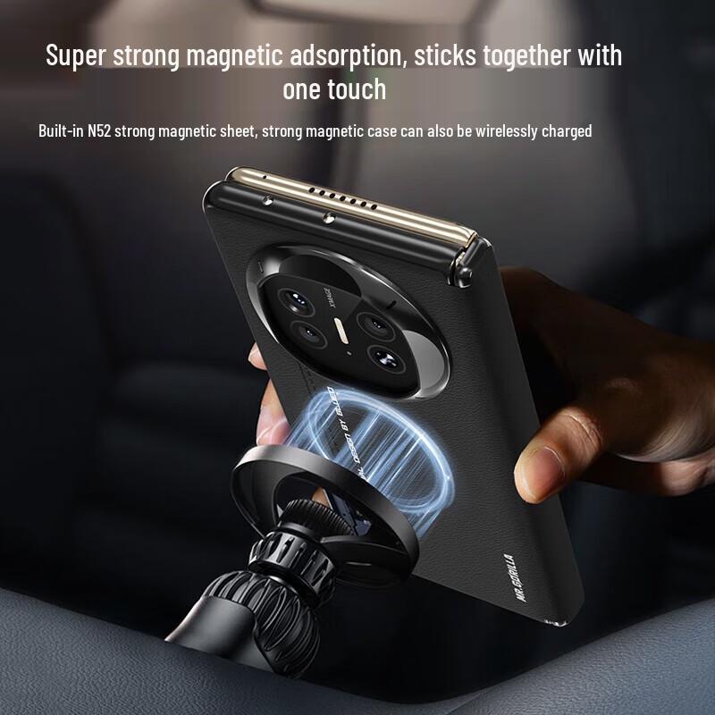 Кожаный чехол-книжка на магнитной застежке в деловом стиле для Huawei Mate X6