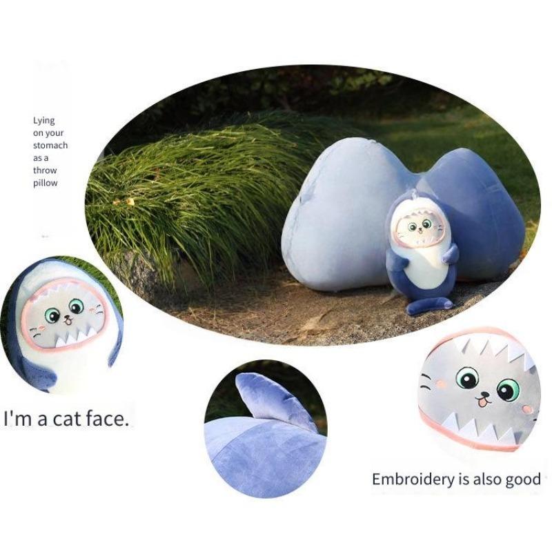 30СМ Плюшевая игрушка Акула с кошачьей мордой Мягкая набивная кукла Акула Подушка для офиса Игрушка Рождество Детские подарки Набивная кукла