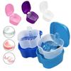 Dental Retainer Box Denture Bath Box Appliance False Teeth Storage Case Rinsing Basket Retainer