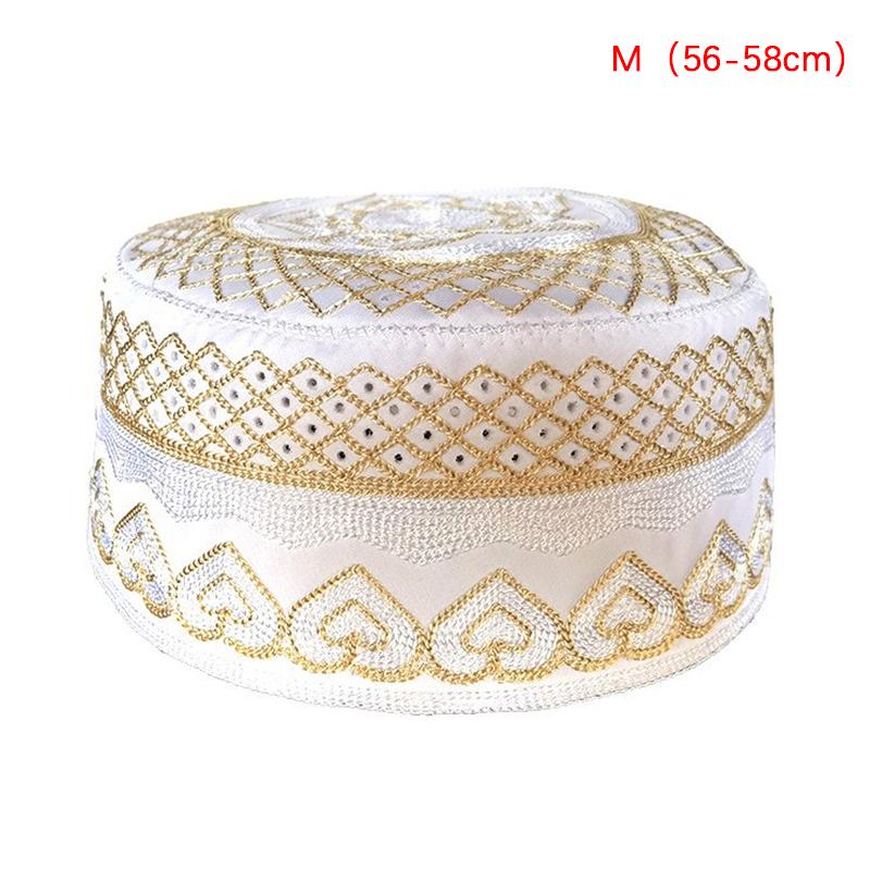 Muslim Prayer Hat Men Bonnet Islamic Jewish Cap Arabic Embroidery Beanie Chapeau Musulman Headwear