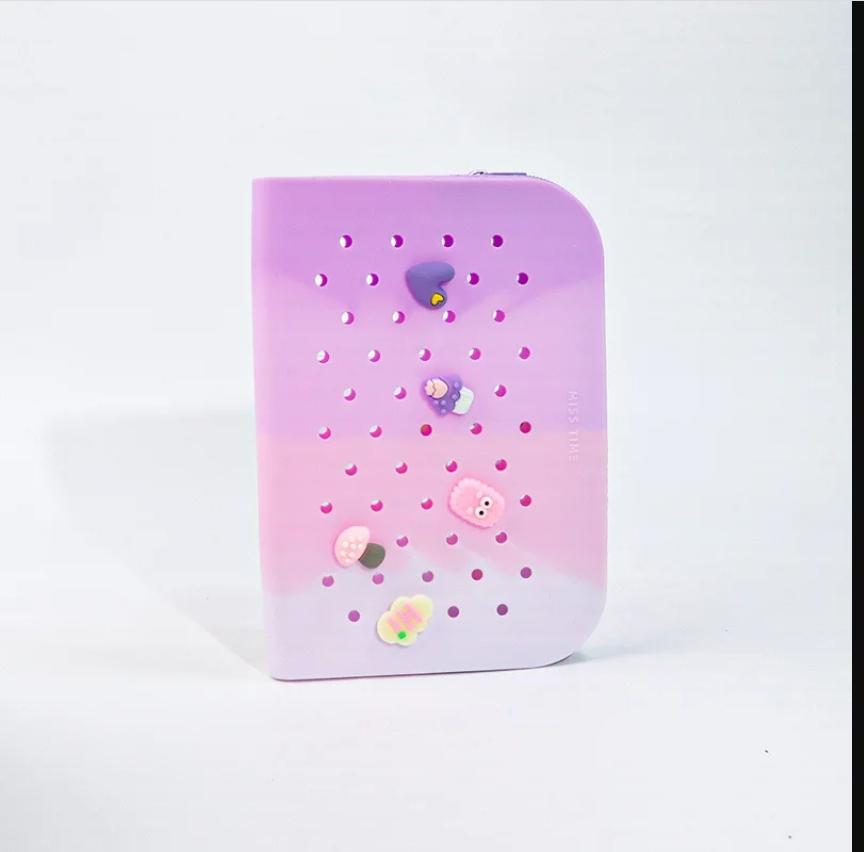 DIY Large Capacity Silicone Pen Storage Case Bag Box Can with Buckles Charms for Student Stationery Organizer School Supplies