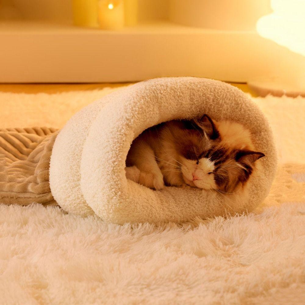 Soft Cat Sleeping Bag Semi-closed Tunnel Cat Nest Creative Warm Cat Nest for Puppy Cats Rabbits