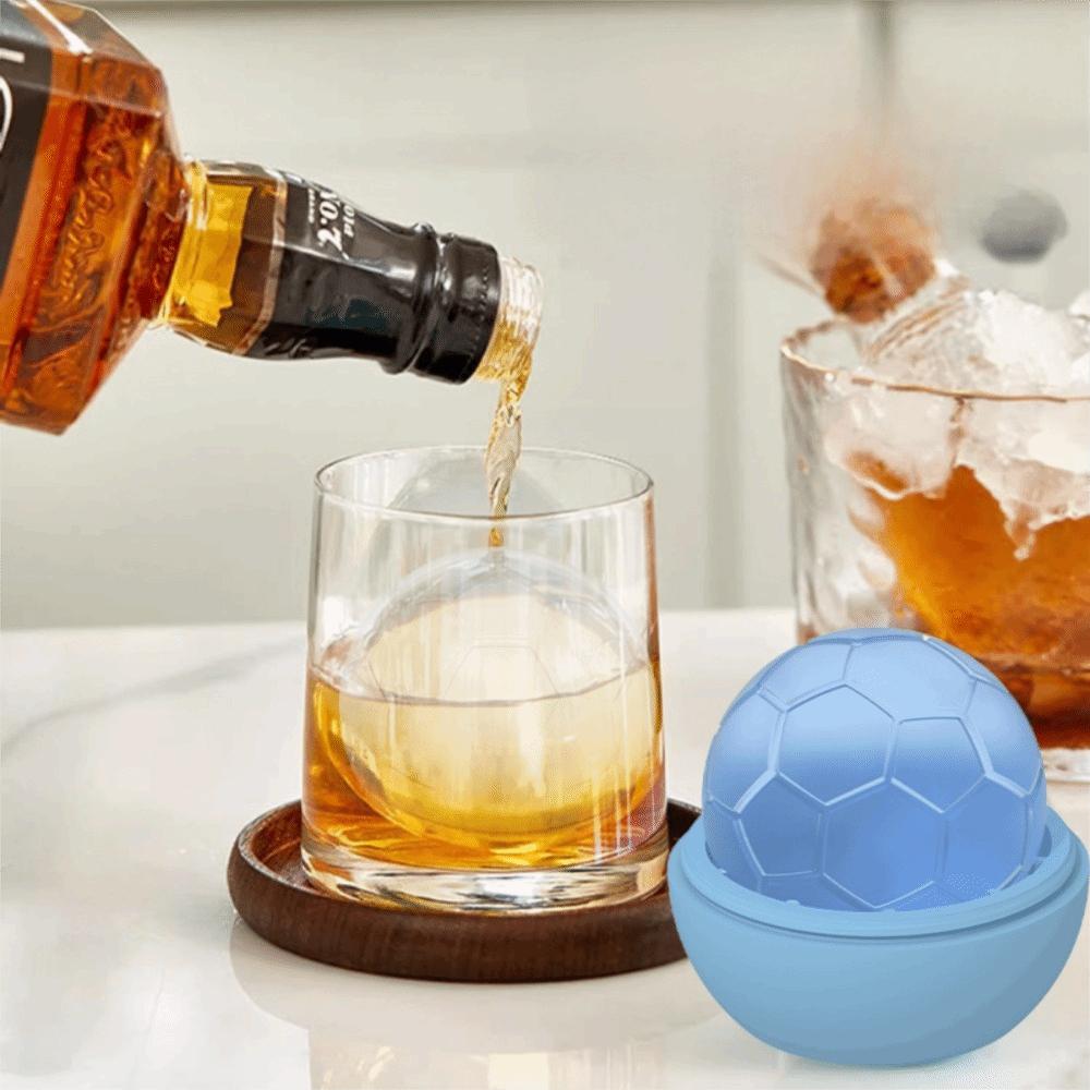 2PCS Non-stick Soccer Ice Cube Mold Silicone Ice Ball Maker Football Ice Tray  Refrigerator