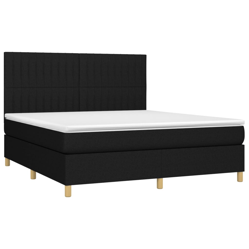 Vidaxl Континентальная кровать с матрасом, черная, ткань 160x200 см