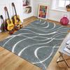 Modern Abstract Swirl Line Area Rug, Soft Wavy Pattern Floor Mat for Living Room Bedroom, Washable Non-Slip Home Decor Carpet