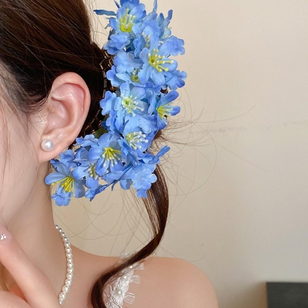 Bohemian Simulation Flower Hair Fork Cloth Side Clip Headdress Chinese Style Hairpin Daily Wear