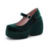 Туфли-лодочки Flock весна-осень размер 43 женские на платформе супер высокие каблуки женские с круглым носком водонепроницаемые туфли на толстой подошве