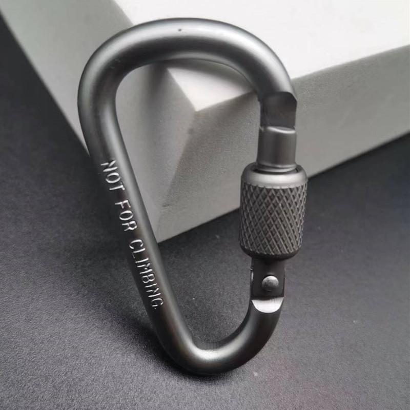 Outdoor Aluminum D Shape Locking Carabiner Keychain Backpack Clip Rope Hook for Camping Hiking Gear Accessories