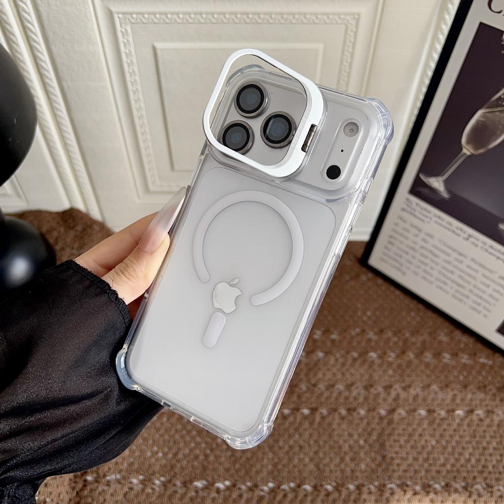 Applicable iPhone17ProMax Magnetic Lens Holder Mobile Phone Case Apple 16Pro Airbag 15 Protective Case