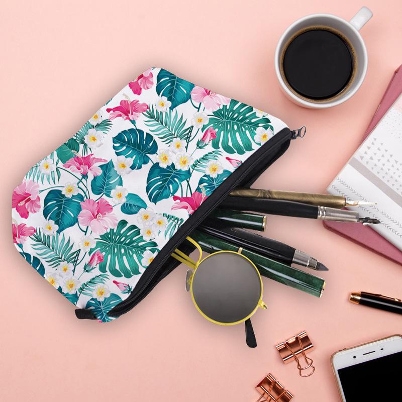 Женская косметичка с принтом листьев, органайзер для туалетных принадлежностей, дорожный кейс для хранения ARI