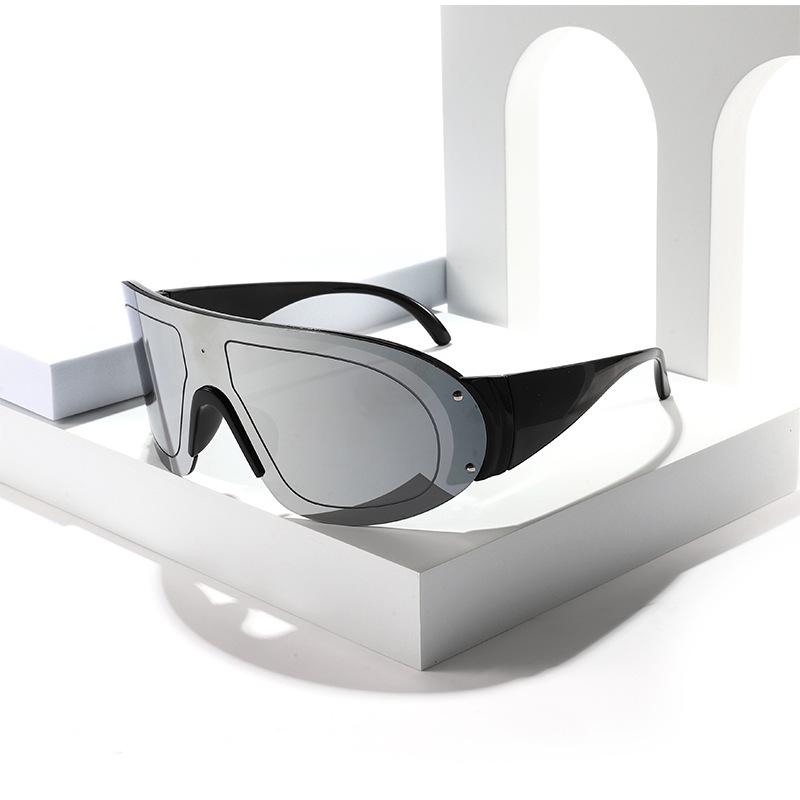 Ветрозащитные солнцезащитные очки с защитой от УФ-лучей: Стильная унисекс оправа большого размера для уличной моды