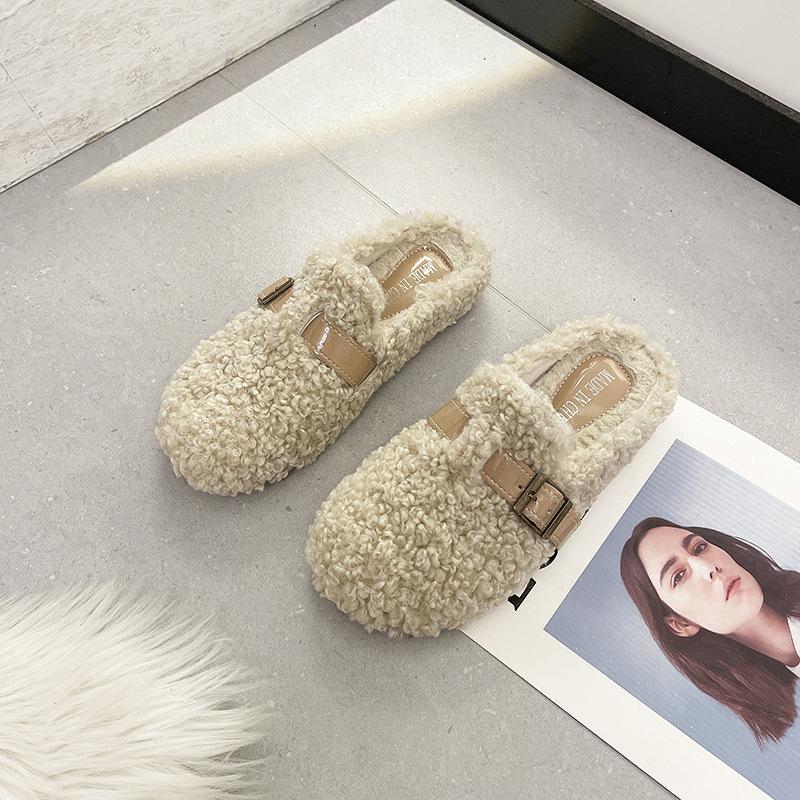 Тапочки женские 2024 года, новые модные повседневные туфли Mao Mao drag fairy wind one pedal gentle Doudou shoes tide