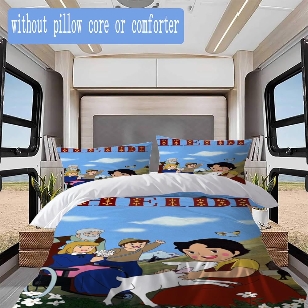 Heidi vintage anime style Pattern Bedding,Quilt Set Quilt Cover Pillowcase Home Birthday Gift (1*duvet cover+2*pillowcase,without core)XSJT0917326
