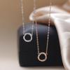 Möbius Strip Titanium Steel Necklace: Women's Geometric Round Ring Clavicle & Sweater Chain