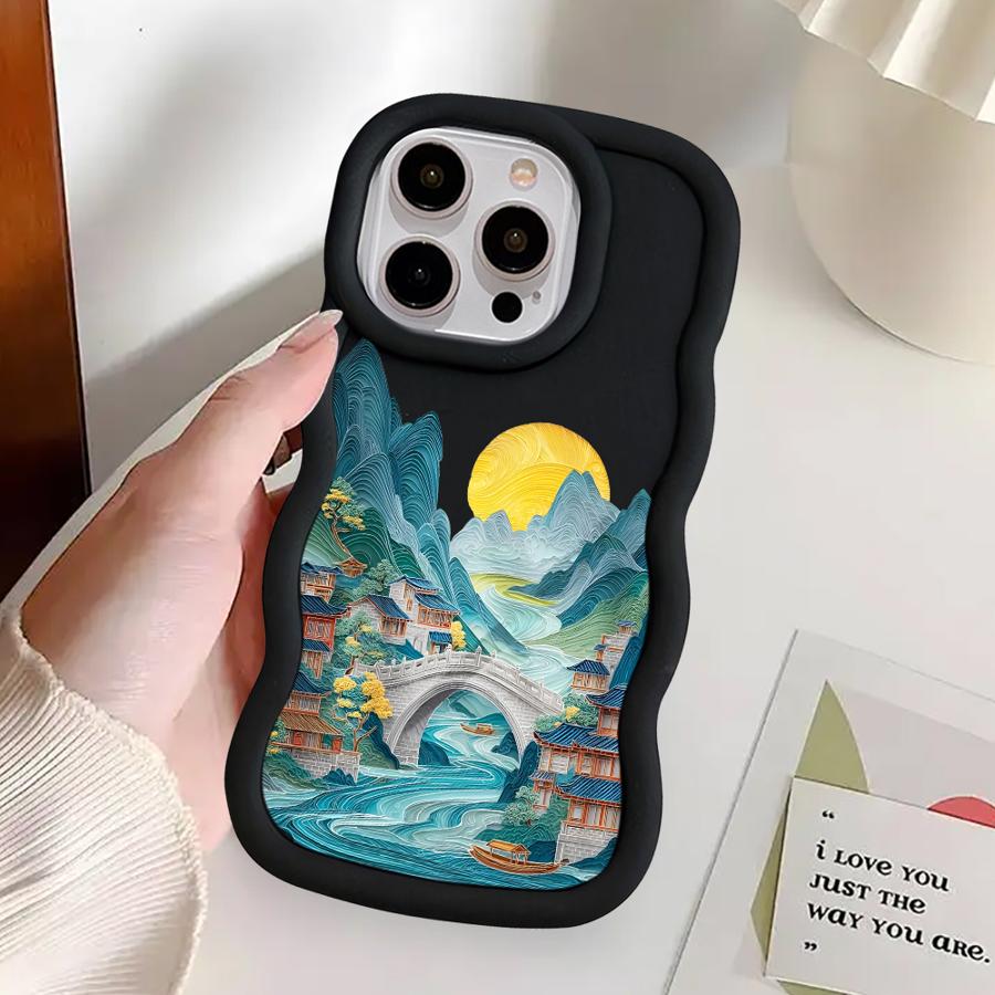 Чехол с горным дизайном для iPhone 17 Air 13 XR 15 Plus 16 Pro Max 11 14 8 12 Мягкая накладка для телефона
