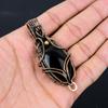 Black Onyx Gemstone Pure Copper Wire Wrapped Handmade Pendant Jewelry For Gift