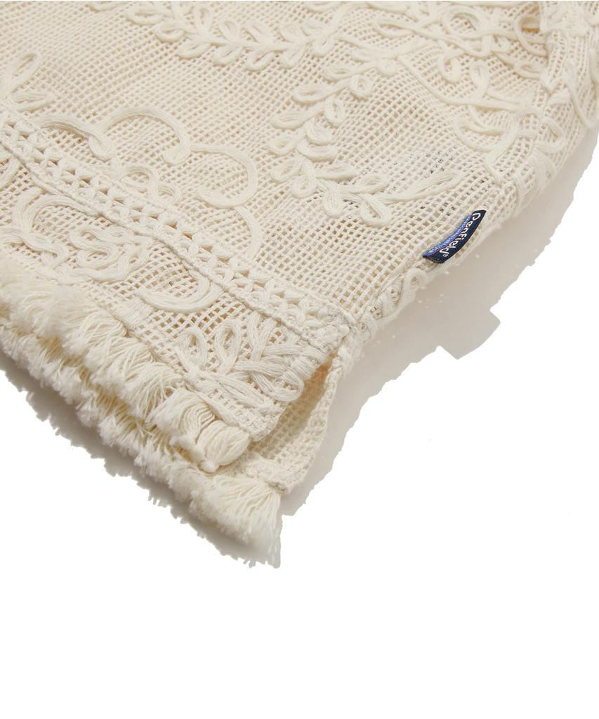 PENFIELD 3D Crochet Patch Half Shirt Beige_Fs2Wr30F